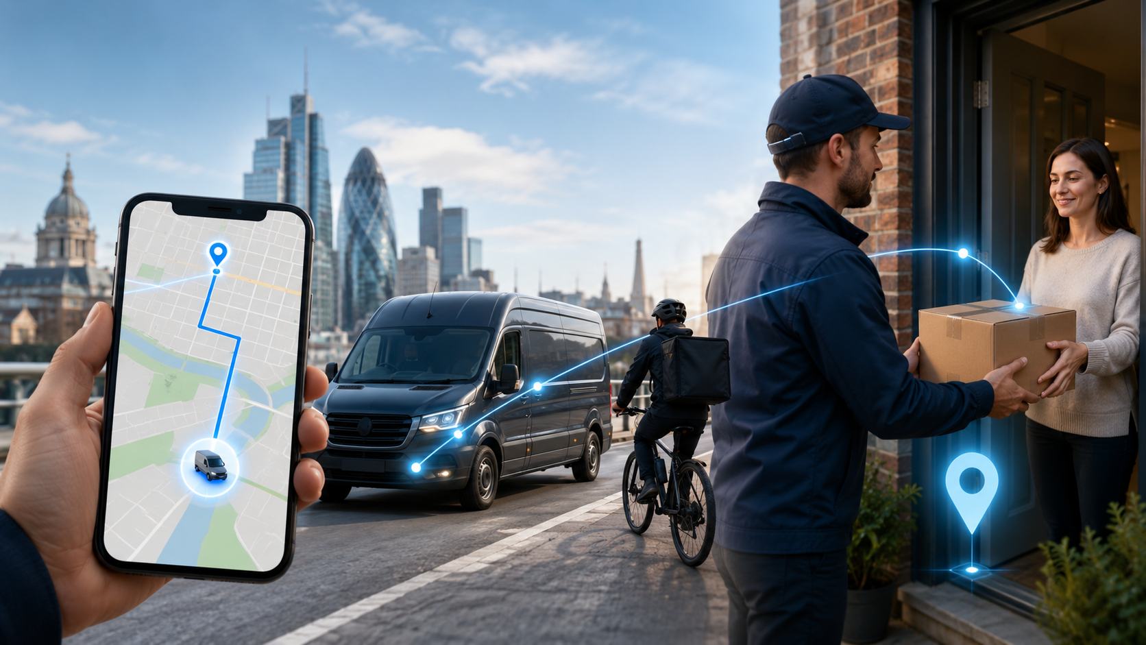 Real-time tracking of a dedicated courier delivery