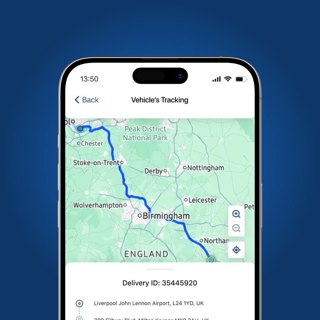 Live route tracking for an urgent courier delivery