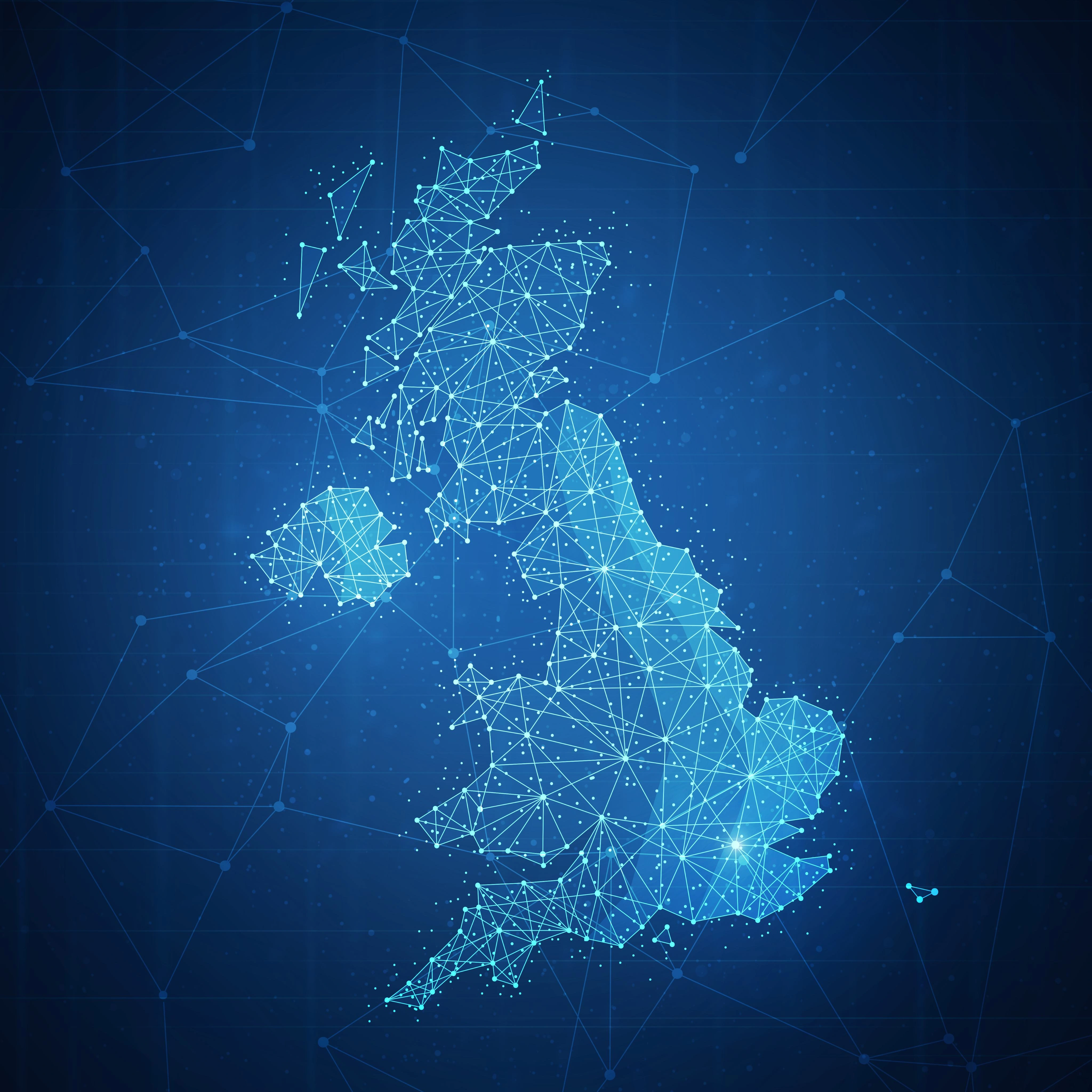 3D digital network map rendering nationwide courier coverage