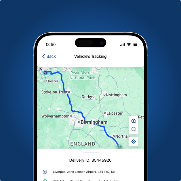 Odda app real-time courier tracking map